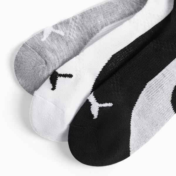 Chaussettes basses mi-tissu bouclette Femme (6 paires), BLACK COMBO, extralarge